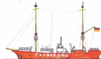 Modellschiff Feuerschiff Flensburg